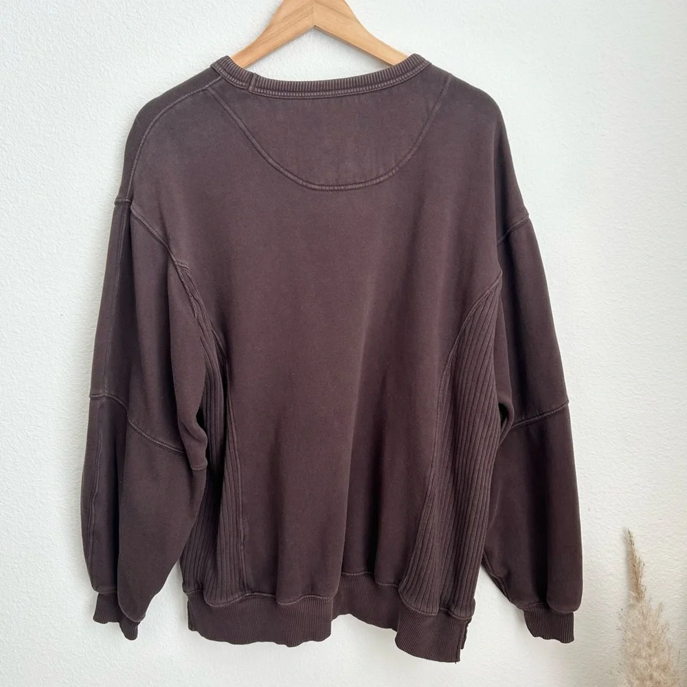 Aerie Brown Crewneck Oversized Pullover Sweatshirt - XS - Picture 5 of 5